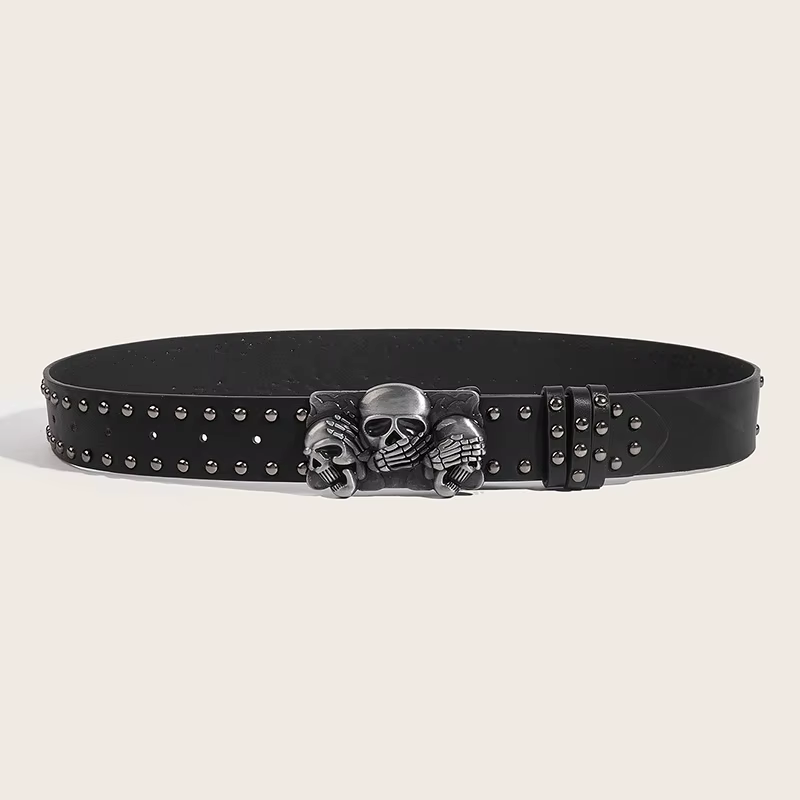 Desinger ceintures pour femmes de haute qualité marque de luxe Punk Goth Rivet noir jean unisexe hom