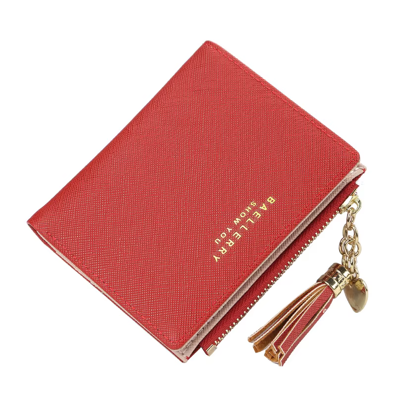 Portefeuille de luxe Baellerry pour femmes, portefeuille à trois volets en cuir PU, plusieurs emplac