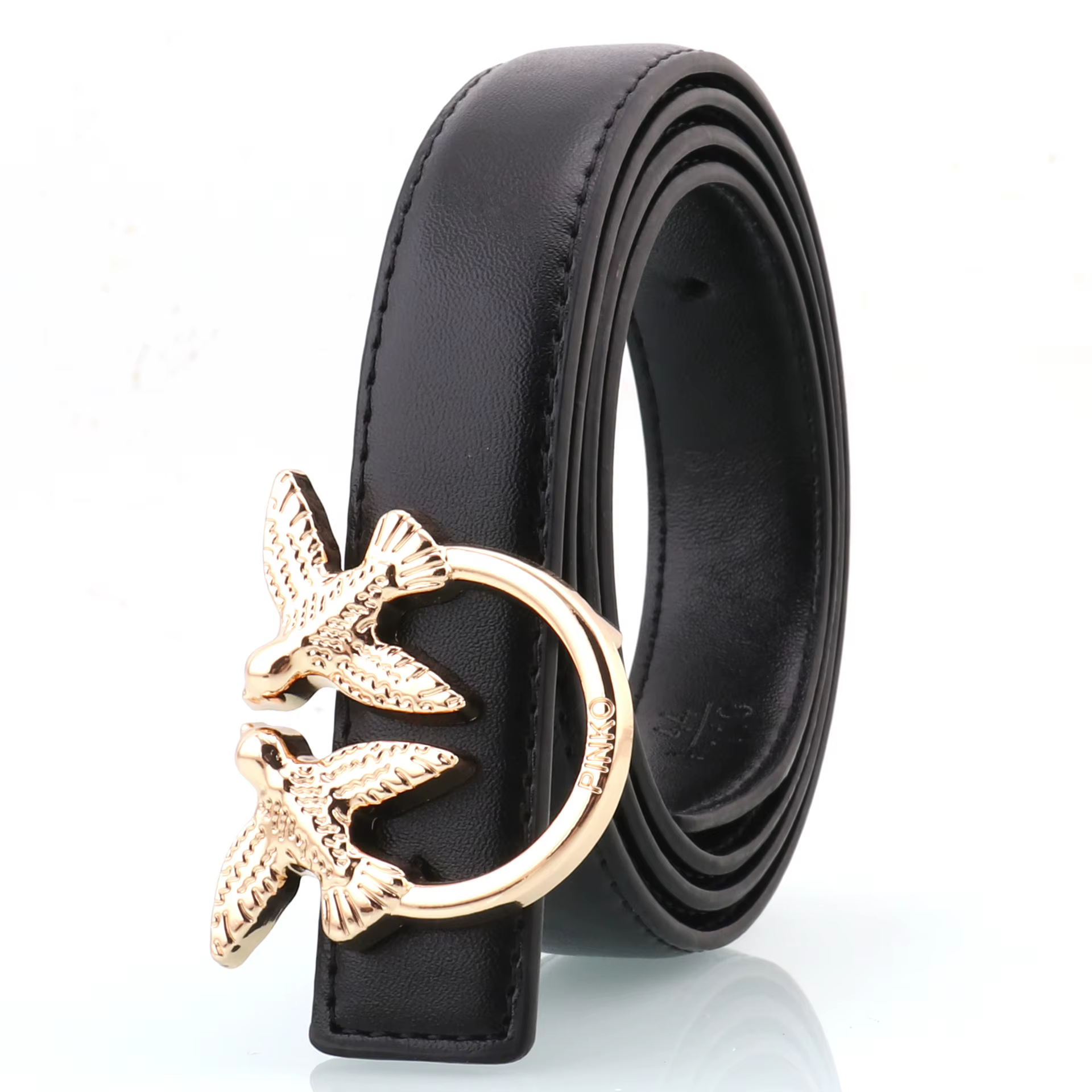 Ceinture de luxe en PU pour femme Pinko 2026, design minimaliste, idéale pour les trajets quotidiens
