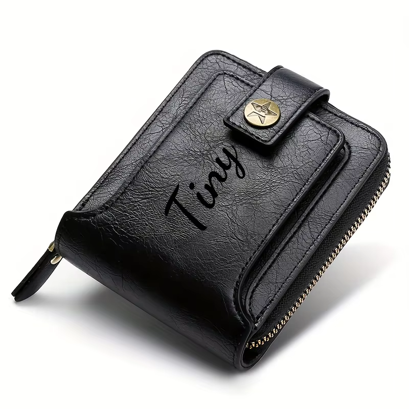 Portefeuille pour hommes avec nom personnalisé, cadeau élégant en Faux cuir marron gravé, porte-cart