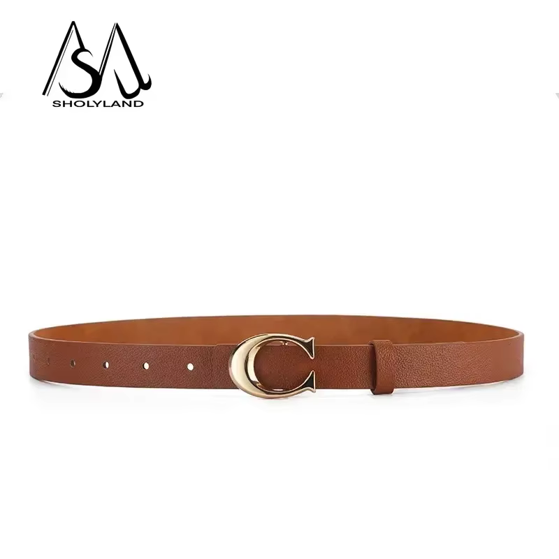 Ceinture fine en cuir multicolore pour femmes, en alliage de lune, bouton de lune, polyvalente, déco