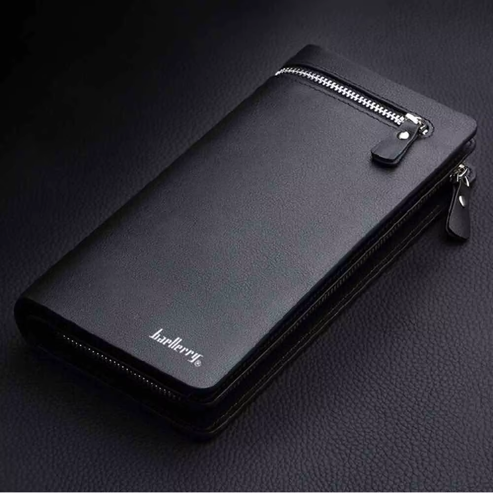 Portefeuille en cuir à la mode pour chéquier, porte-carte, sac d'affaires pliable pour hommes, sac p
