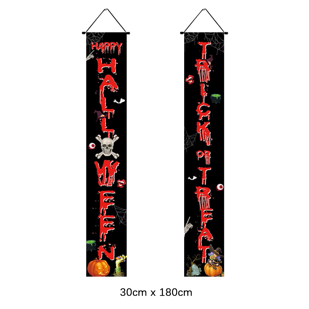 Bannière de Porte d'Halloween, Fantôme, Citrouille, Crâne, Décoration pour la Maison, Ornement d'Hor