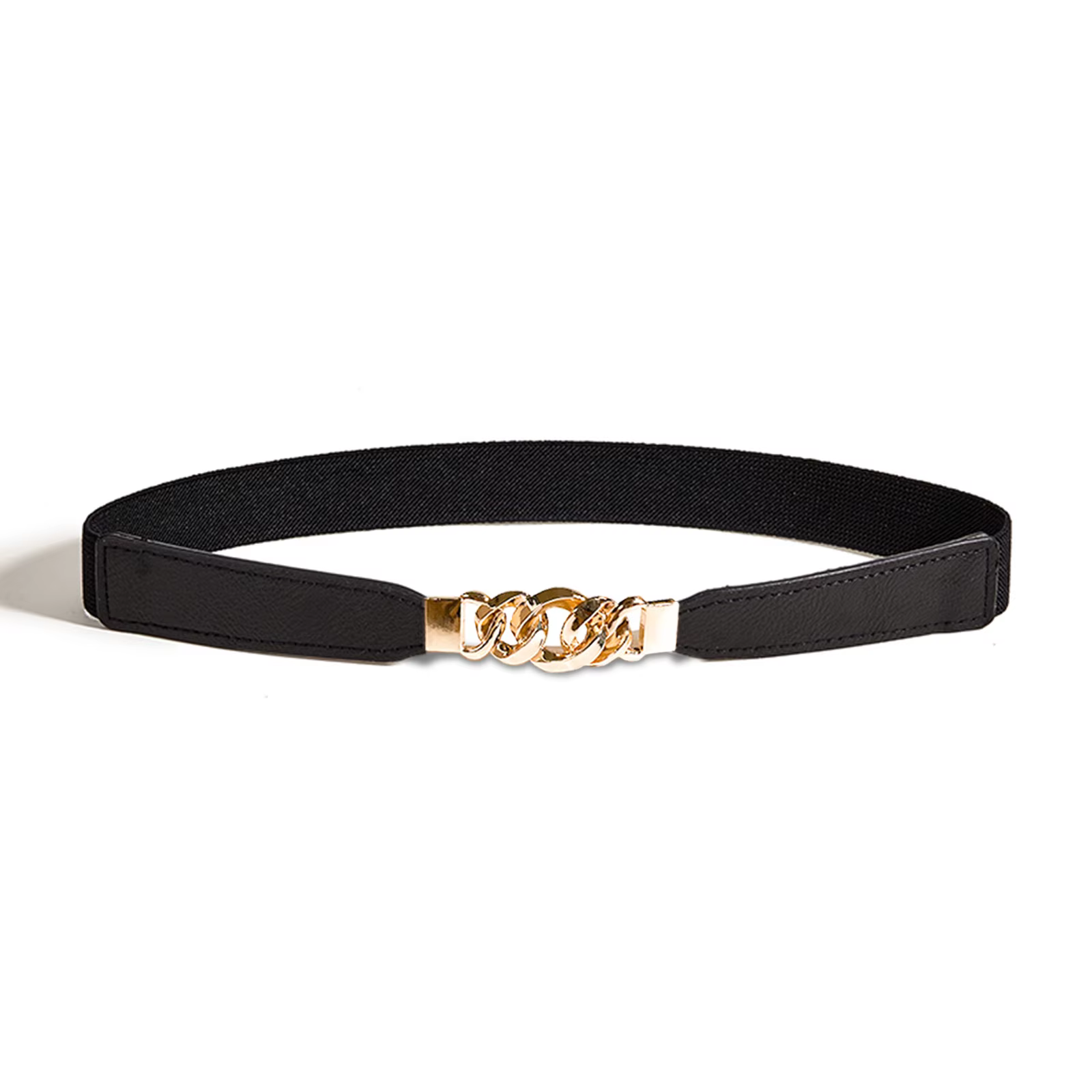 Ceinture élastique rétro pour femmes, de très bonne qualité, noire, style classique, tendance popula