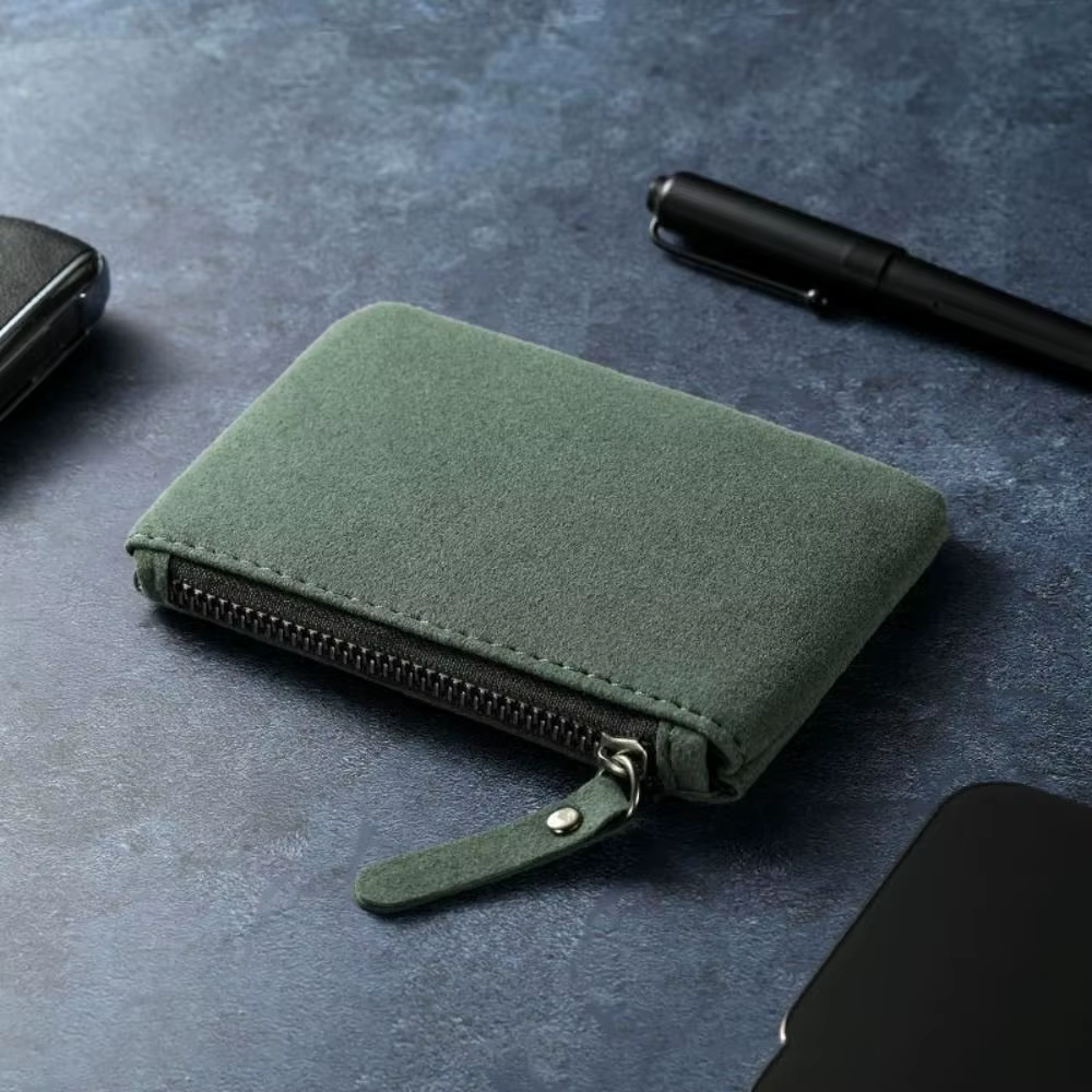 Portefeuille mini en cuir PU tendance, porte-monnaie à fermeture éclair, porte-cartes, pochette à mo