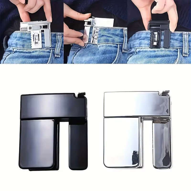 La ceinture pantalon taille boucle Clip ABS unisexe taille boucle pliante élastique ceinture Clip fo