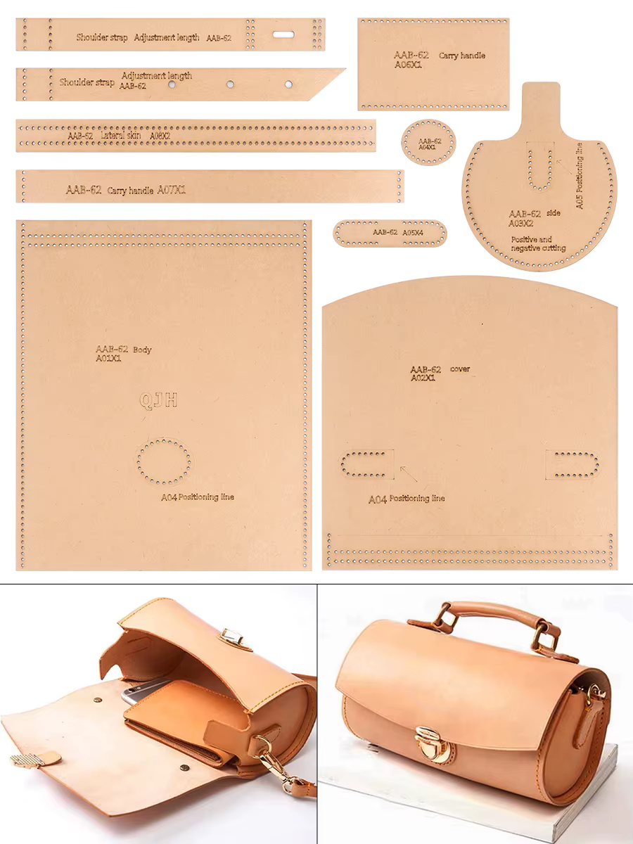 1 ensemble de sacs à bandoulière pour femmes, portefeuilles à main - Modèle en papier kraft, artisan