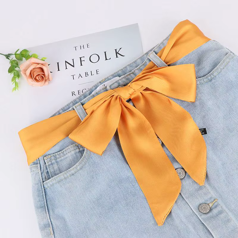 Ceinture élégante en ruban de couleur unie pour jupes et jeans ; Idéal pour les robes de mariage et