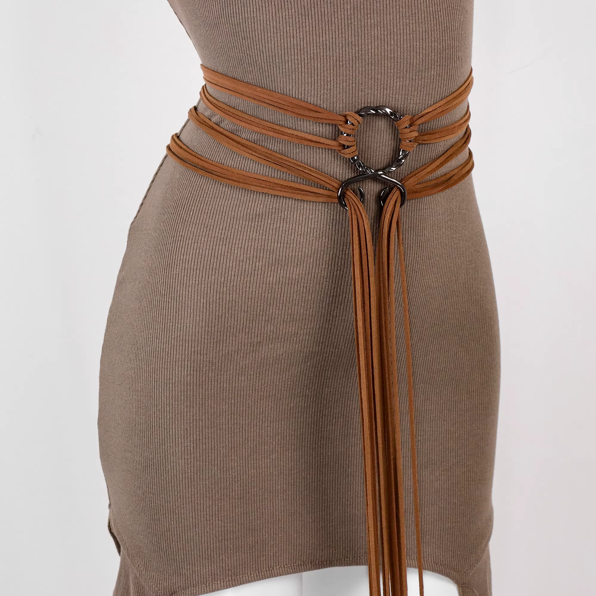 Ceinture nouée à anneau de corde longue médiévale pour femmes, ceinture de corde nouée à la taille d