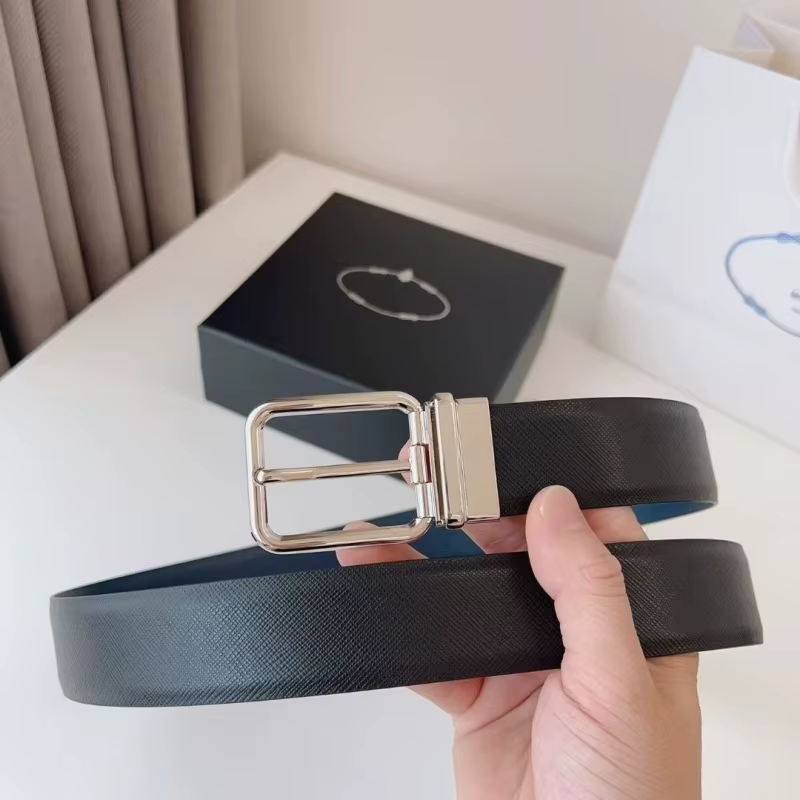 Nouvelle ceinture en cuir double face pour homme, style décontracté et professionnel, avec boucle de