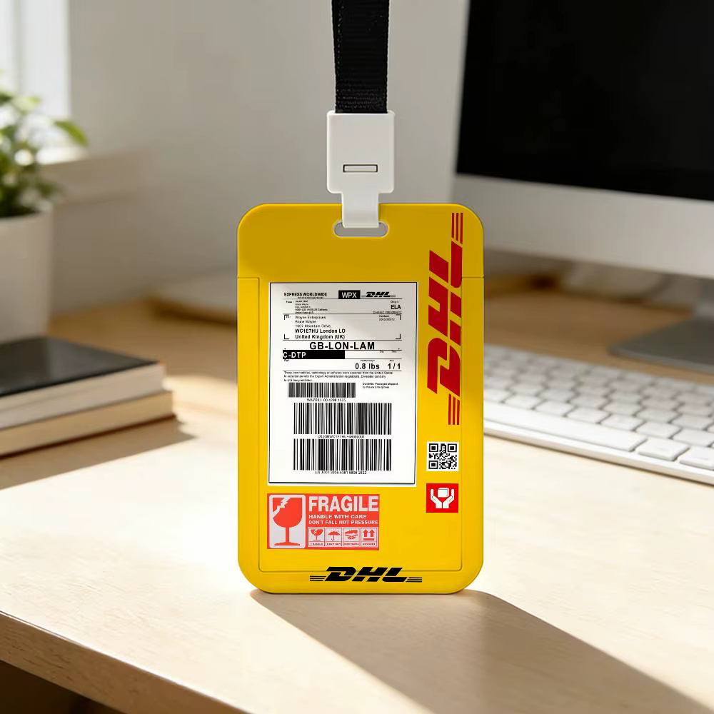 Porte-cartes tendance avec logo D-DHL-S pour étudiants, cartes de repas sur le campus, cartes de tra