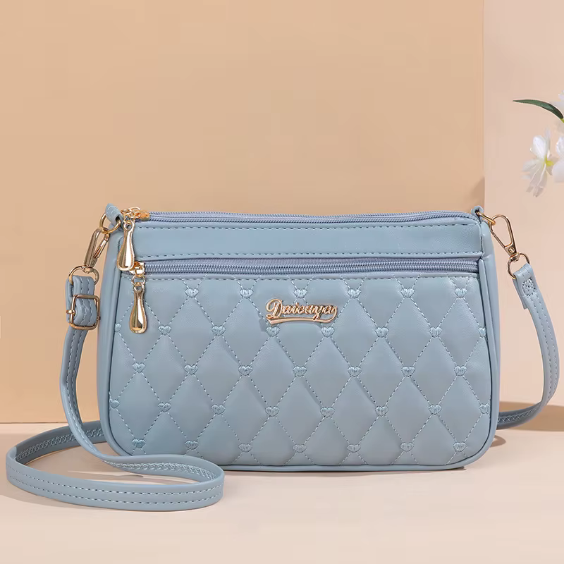 Sacs à bandoulière en cuir PU avec fermeture éclair pour femme, petit sac à main, sac à main, grande