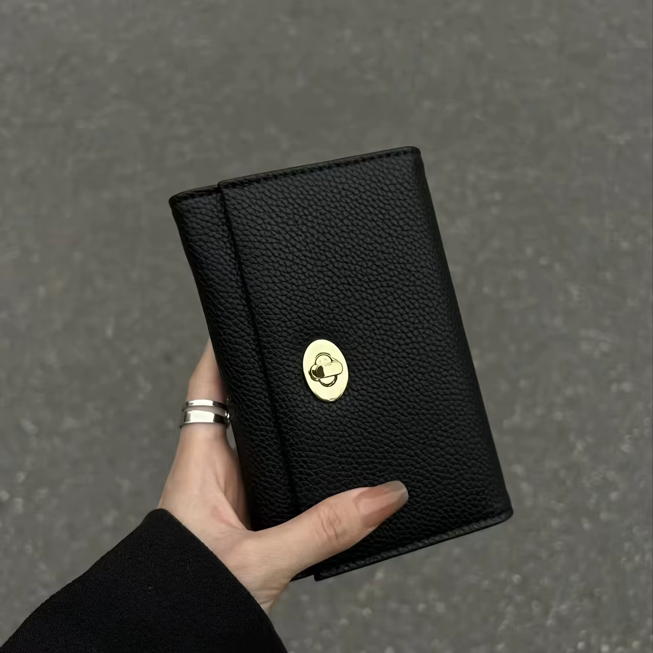 Portefeuille noir exquis pour femmes, portefeuille porte-cartes Compact de Style Cool, plusieurs emp
