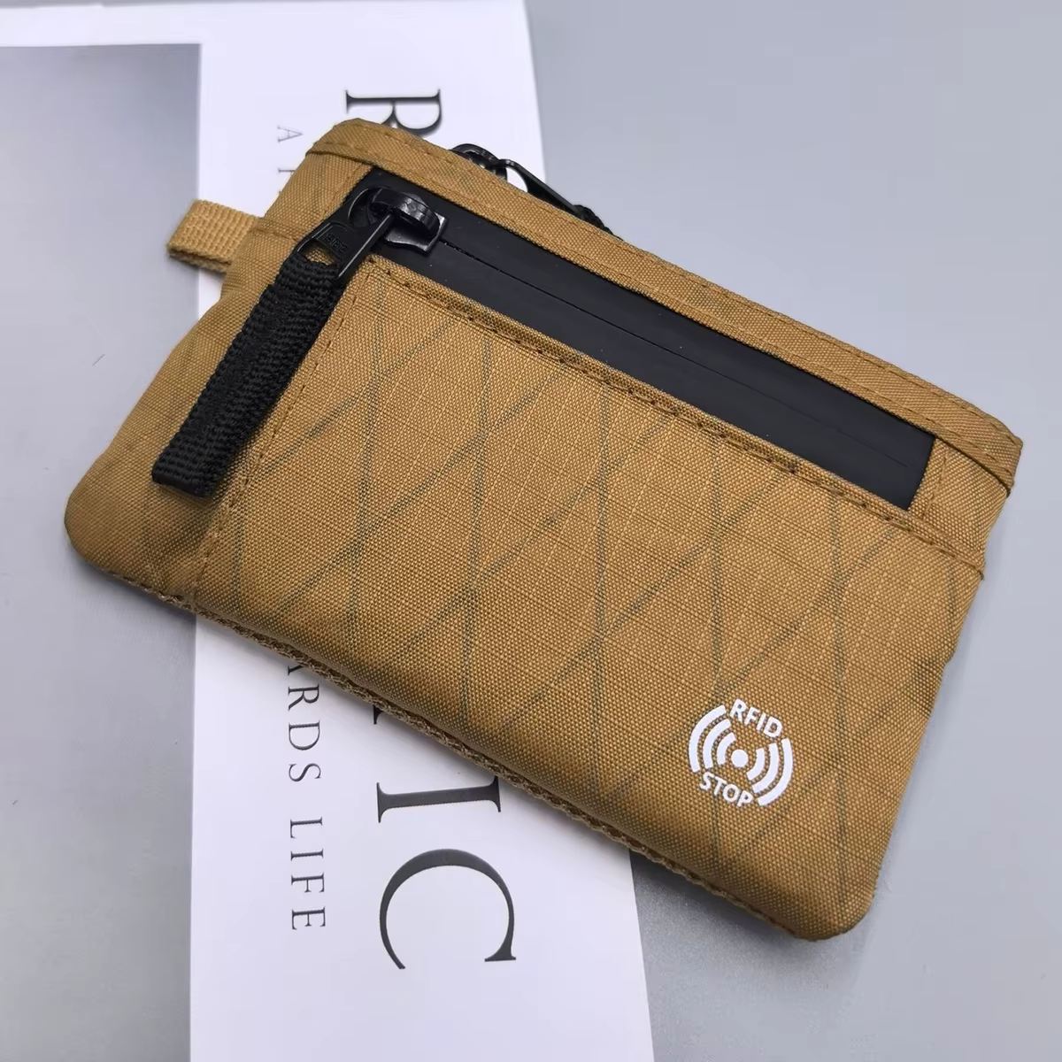 Portefeuille pour hommes Rfid porte-carte de crédit en Nylon mince sac à main fermeture éclair porte