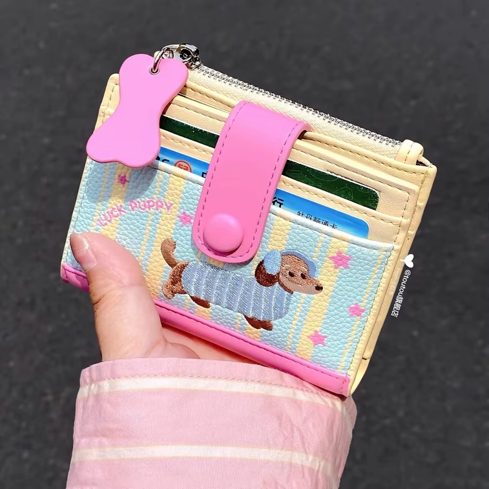 Porte-monnaie élégant en cuir Pu, pochette pour pièces de monnaie, porte-cartes, portefeuille pour c