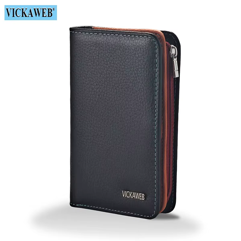 VICKAWEB – portefeuille en cuir véritable pour femmes, petit portefeuille court, porte-monnaie solid