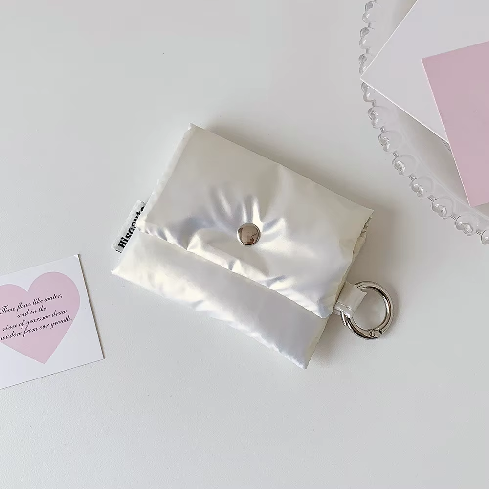 Mini porte-monnaie brillant de couleur unie, sac de rangement portable pour rouge à lèvres, pochette