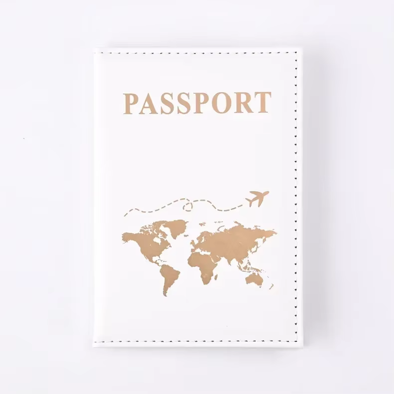 Porte-passeport avec lettre imprimée pour femmes et hommes, housse de protection, portefeuille de vo