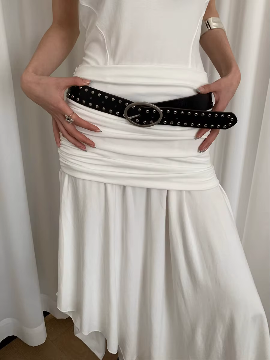 Ceinture à rivets bohème pour femmes, nouveau Design haut de gamme, Niche avec robe, tendance Y2K, 2