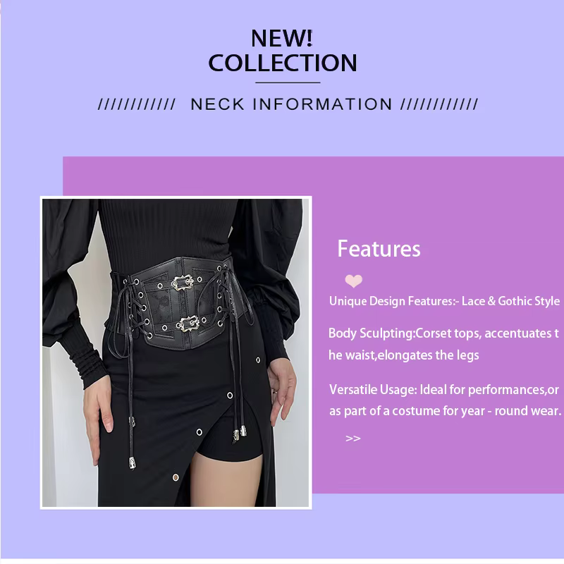 Ceintures corset rétro pour femmes, boucle ardillon, dentelle élastique et Style gothique, corde à c