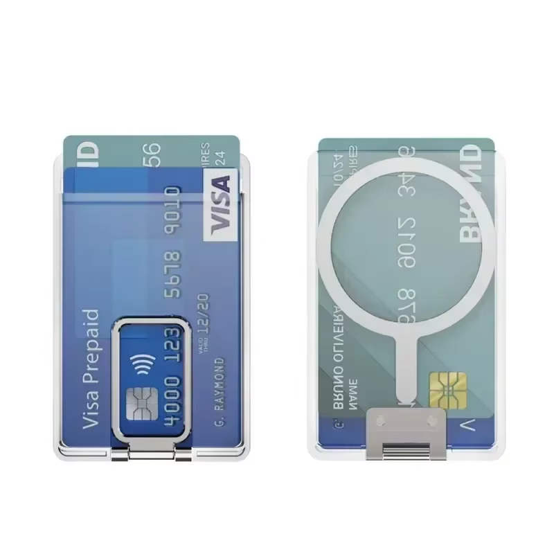 Porte-cartes magnétique Magsafe pour iPhone, porte-cartes transparent, Samsung S25, S23, S24, Ultra,