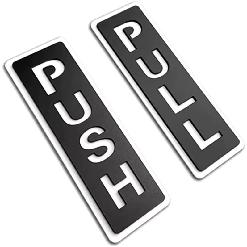 ✍ Ensemble de panneaux de porte PUSH PULL, autocollants de porte en acrylique autocollants pour les