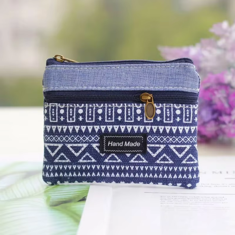 Petit portefeuille à la mode pour femmes, Mini sac de rangement matelassé, porte-monnaie Floral, rét