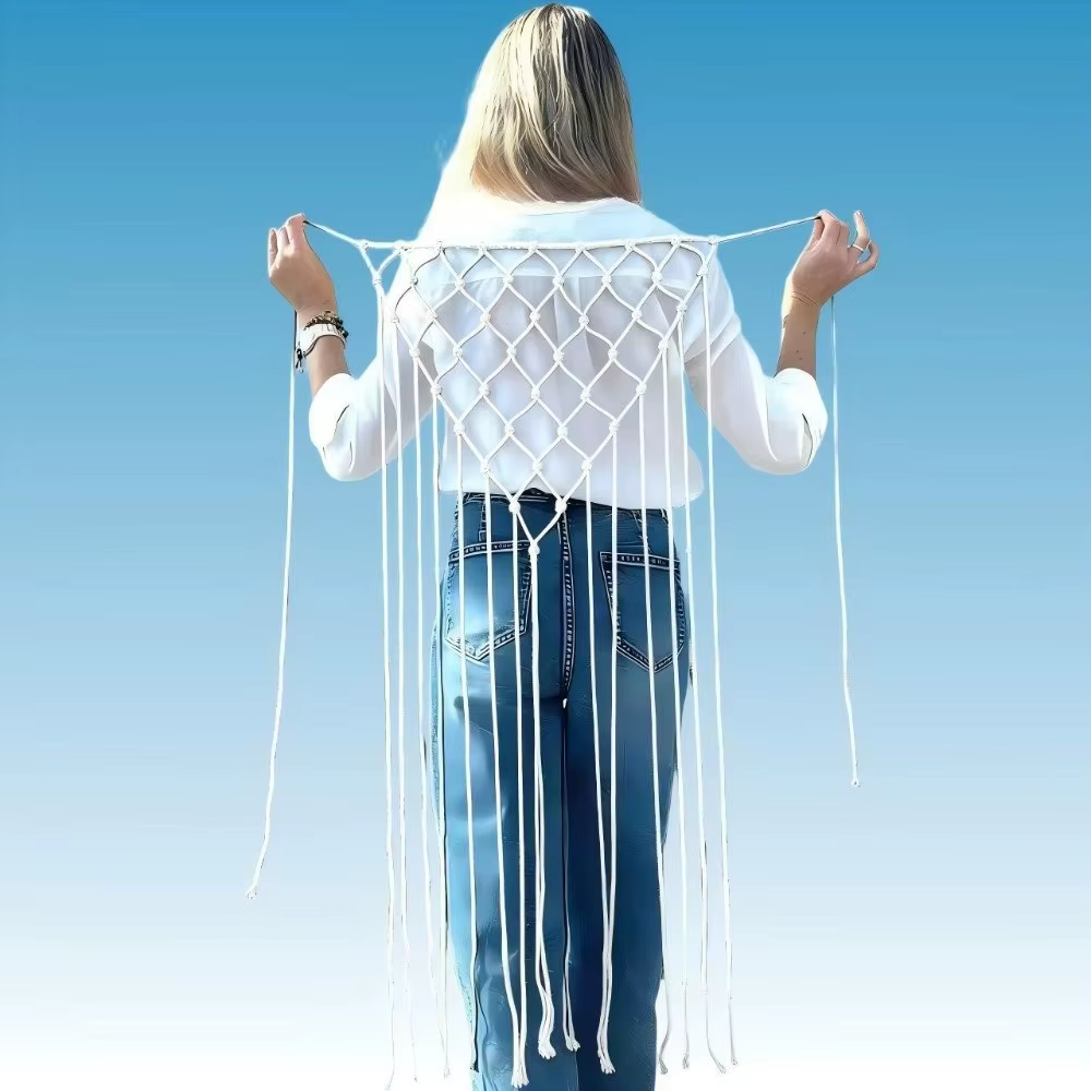 Ceinture en coton tissée à la main, légère, couleur unie, style bohème, châle unique, accessoires dé