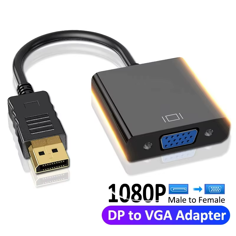Câble adaptateur DisplayPort DP vers VGA, Port d'affichage pour projecteur d'ordinateur portable DTV