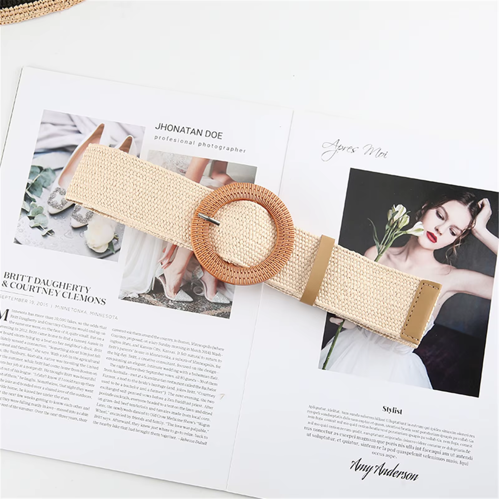 Ceinture en raphia ceinture élastique en plastique ceinture pour femme pour tenue décontracté usage