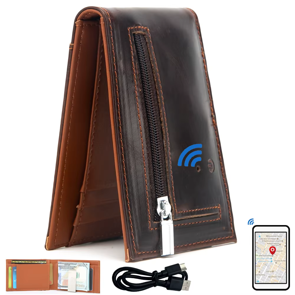 Portefeuille GPS Tracker porte-carte pour Android ou IOS Gadget cadeau pour hommes portefeuille de l