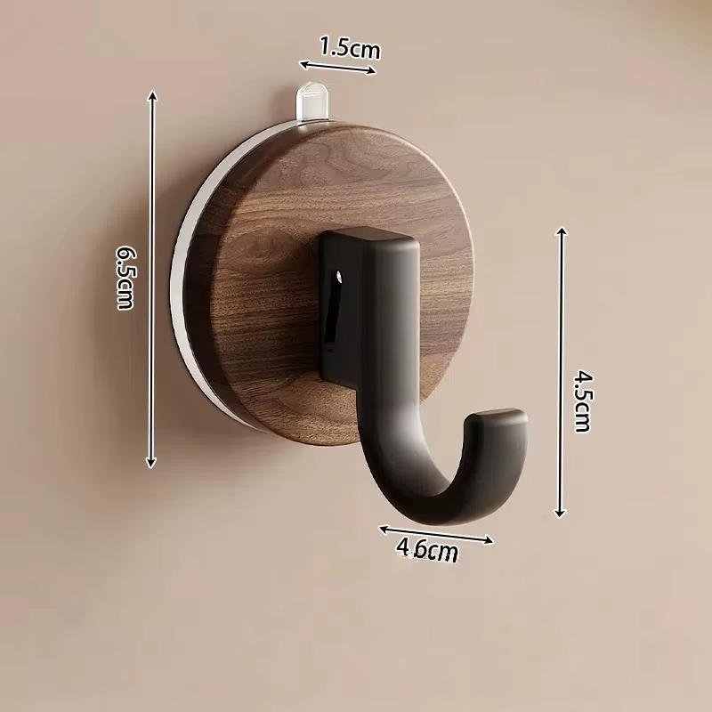 Crochet à ventouse en bois, crochet arrière de porte de salle de bains, crochet sans couture à forte