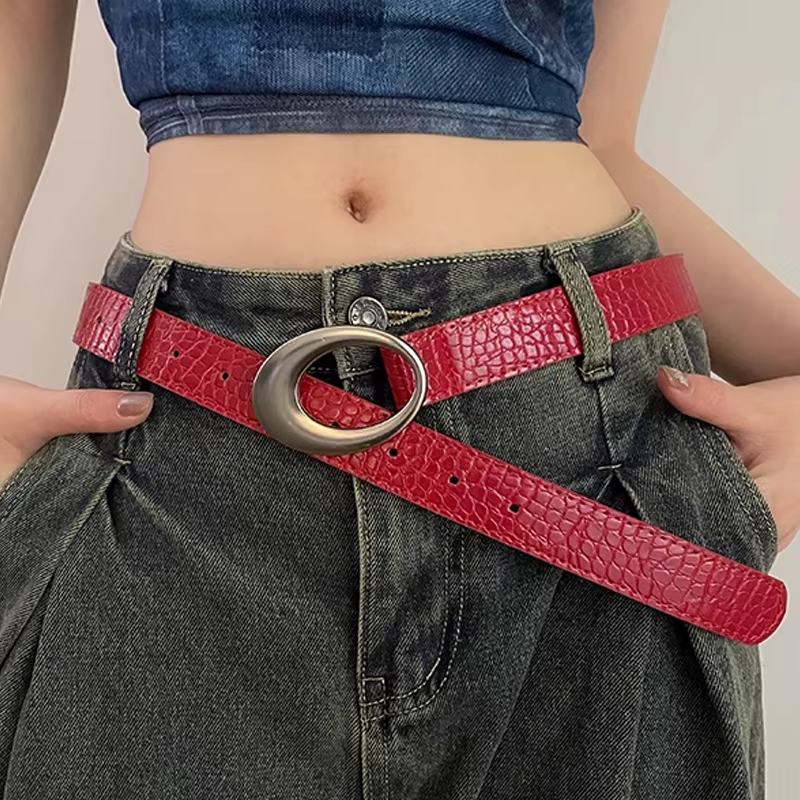 Ceinture vintage en cuir PU pour hommes et femmes, ceinture étoile de lune, décoration punk, couple,
