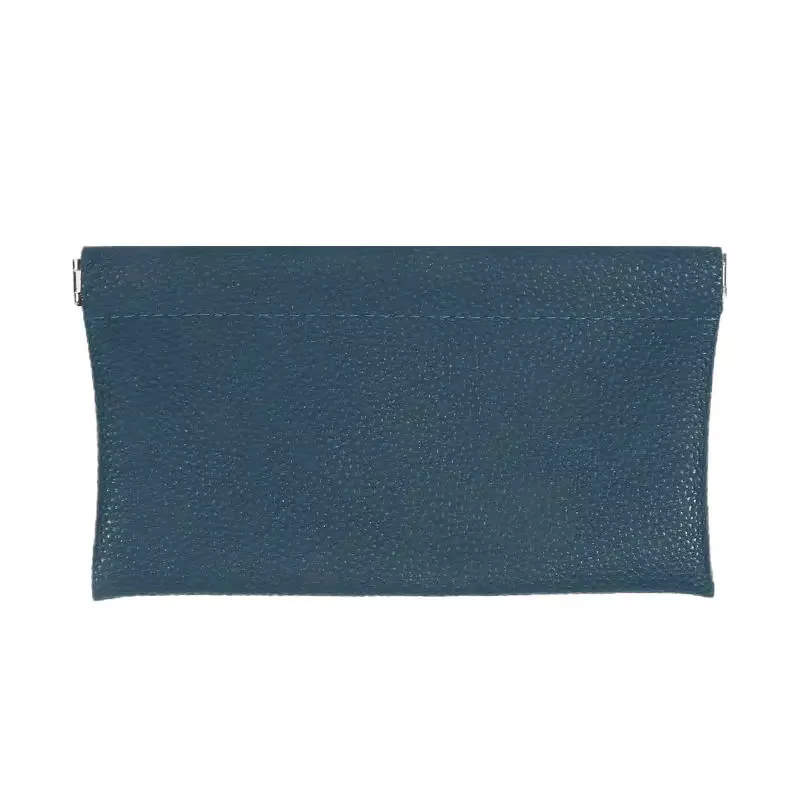 Portefeuille long minimaliste ultra-fin en cuir véritable pour femmes, avec lettres personnalisées, 