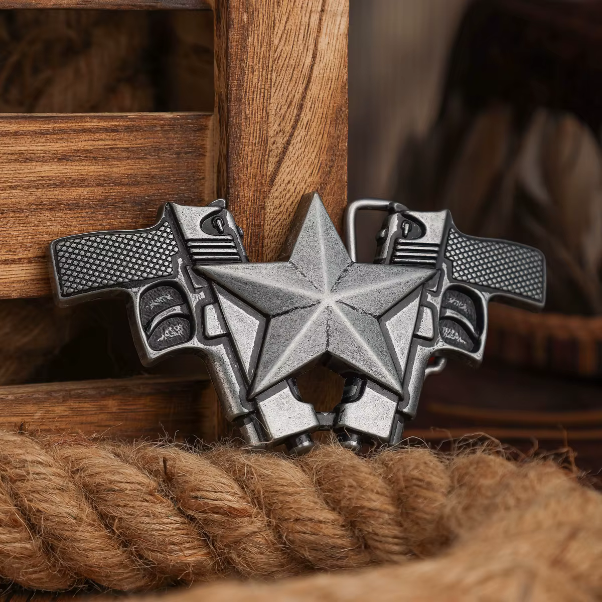 Boucle de ceinture de style occidental, boucle en métal, boucle de ceinture modèle pistolet, boucle