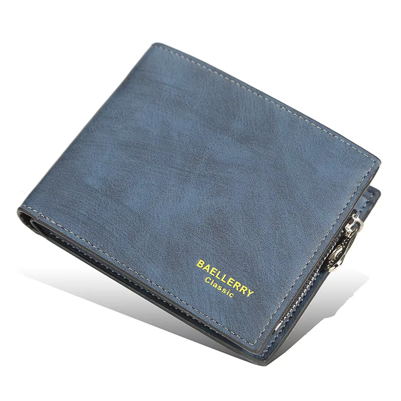 Portefeuille court pour homme Baellerry, porte-monnaie en cuir, porte-cartes, portefeuille simple gi
