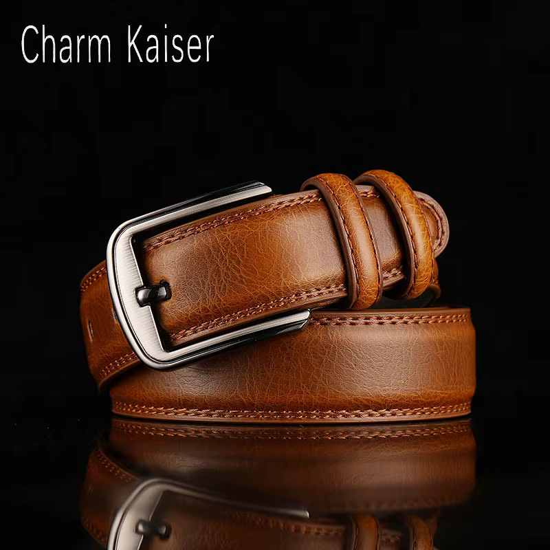 Ceinture homme ceinture homme ceinture garçon véritable peau de vache boucle ardillon ceinture marro