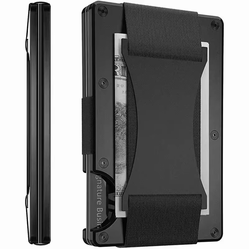 Portefeuilles intelligents minces minimalistes en fibre de carbone forgée pour hommes, porte-cartes