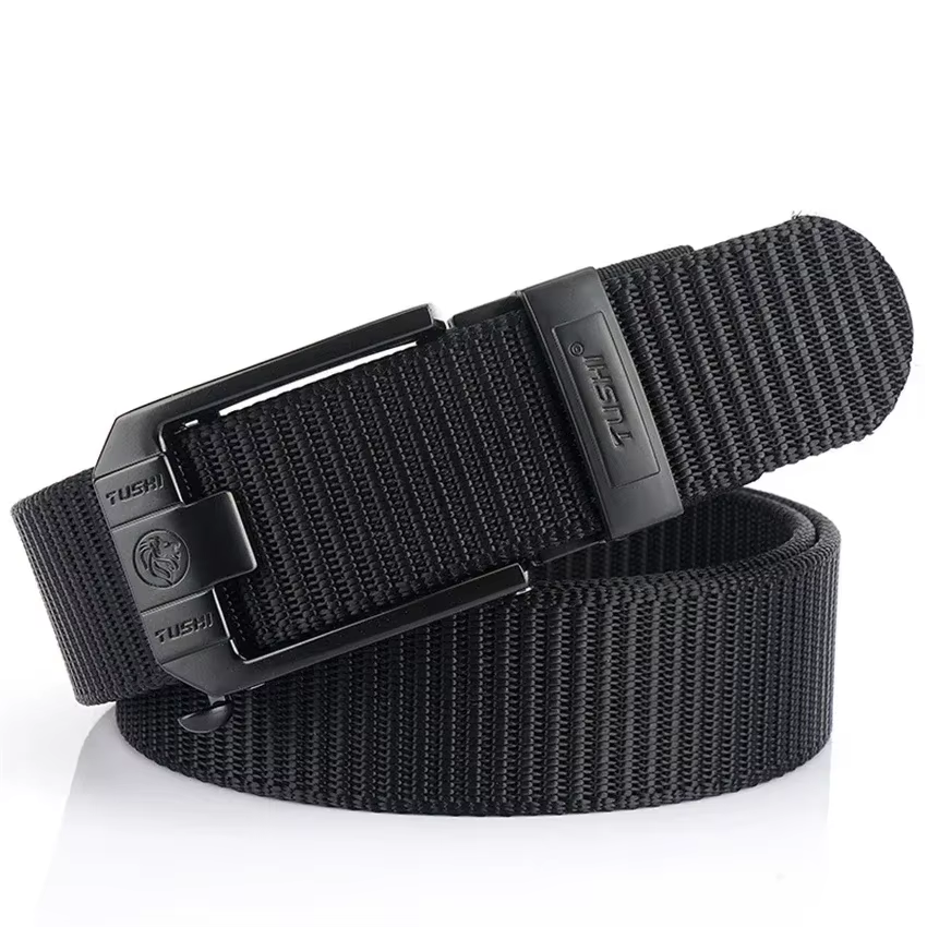 Ceinture de structure automatique en métal pour hommes, sangle en nylon optique, extérieur, multifon