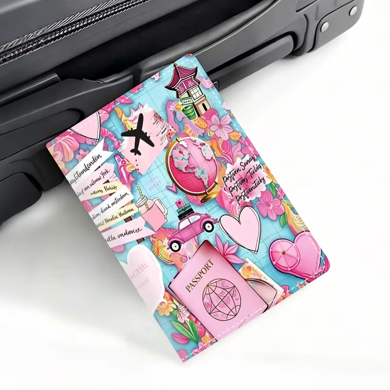 Housse de passeport personnalisée, portefeuille de voyage, porte-cartes multiples, porte-passeport e