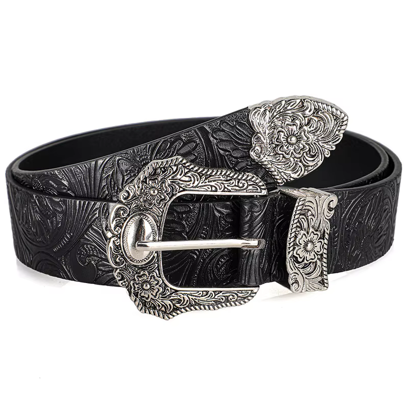 Ceinture rétro pour hommes et femmes, style bohème - avec boucle en strass, accessoire de mode stree