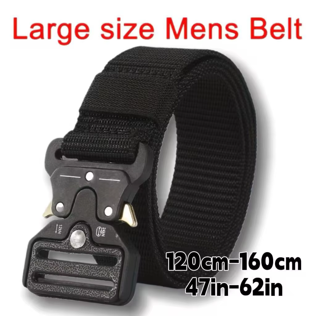 Ceinture extra longue pour homme 150cm 160cm, ceinture tactique en nylon robuste pour hommes de gran
