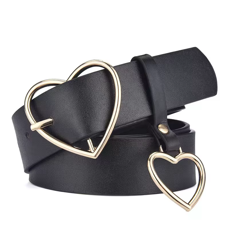 Ceinture à boucle en forme de cœur Harajuku pour femmes, créative et à la mode, avec pendentif en cœ