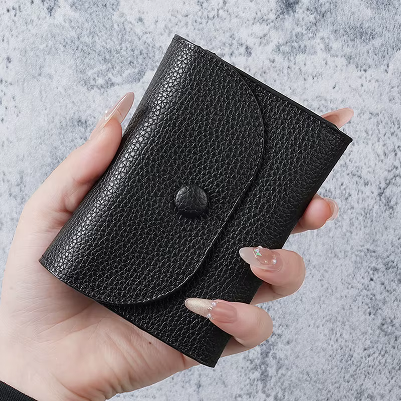 Femmes portefeuilles en cuir PU femme sac à main Mini moraillon solide multi-cartes porte-monnaie co
