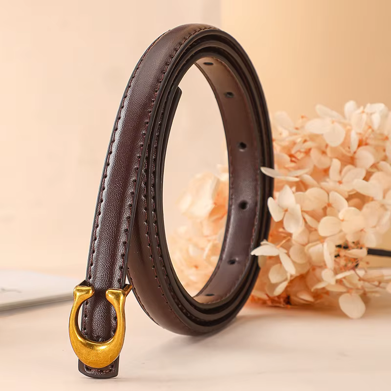 Ceinture en cuir de luxe pour femme avec boucle en alliage de créateur, idéale pour jeans, pantalons