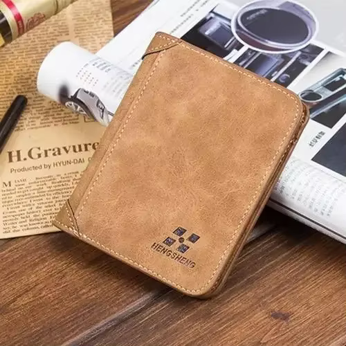 Portefeuille kangourou pour hommes, blocage RFID, portefeuille en cuir PU avec fermeture éclair, por