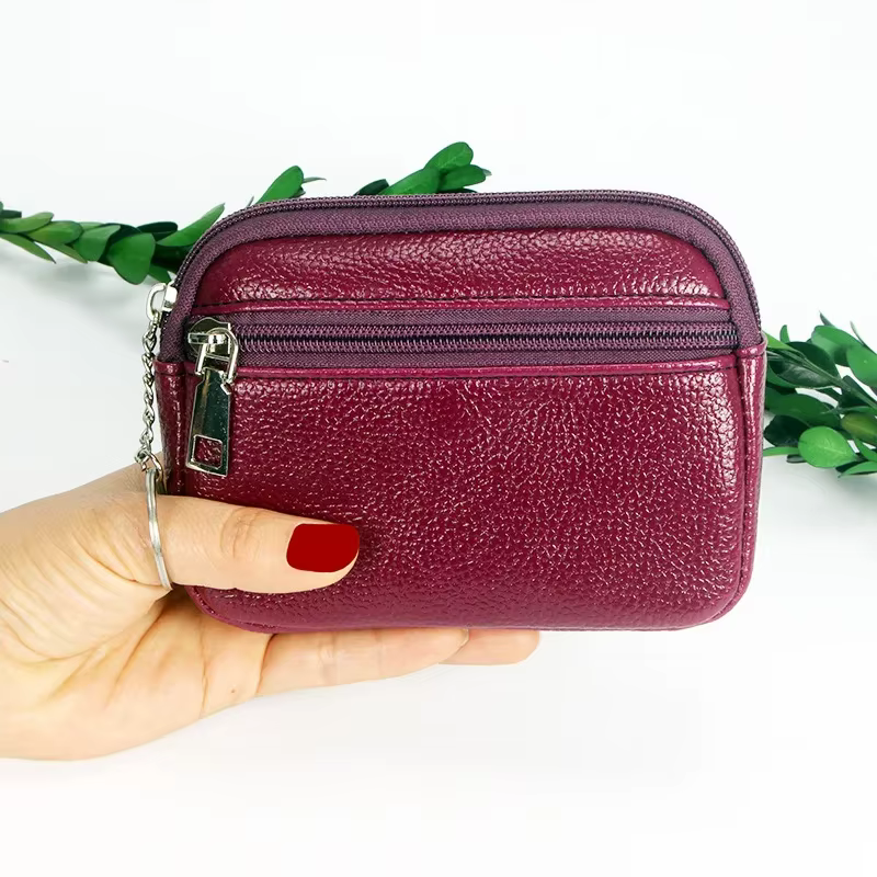 Femmes Mini portefeuille en cuir PU femme sac à main porte-carte porte-monnaie portefeuilles courts