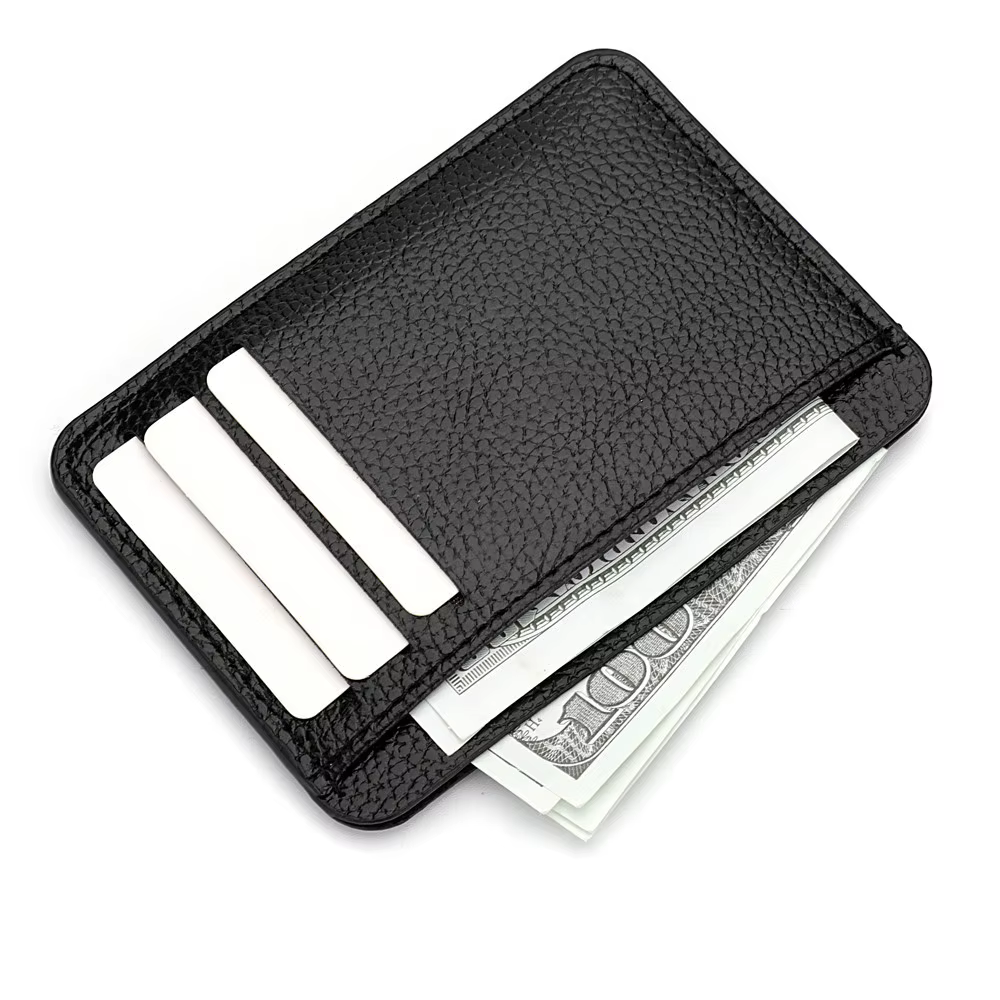 Porte-carte simple Mini porte-carte de crédit en simili cuir solide