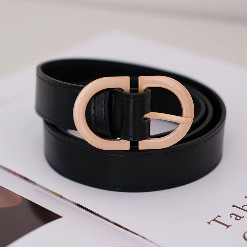 Ceinture noire rétro pour femmes et hommes; ceinture en jean large de décoration polyvalente pour fe