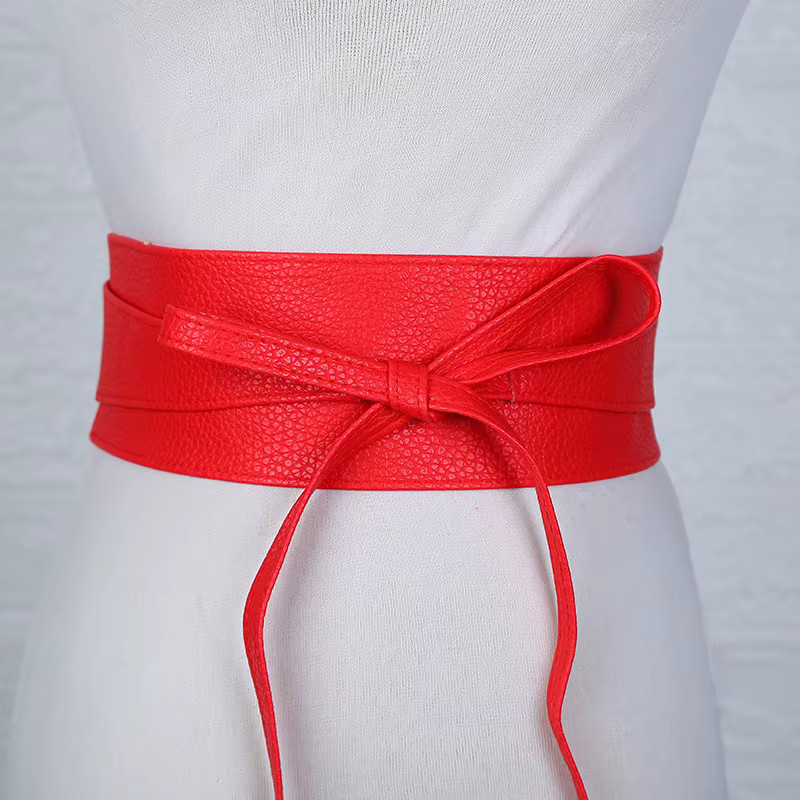 Mode femmes ceinture pour robe en cuir nœud papillon larges ceintures ceinture manteau Corset concep